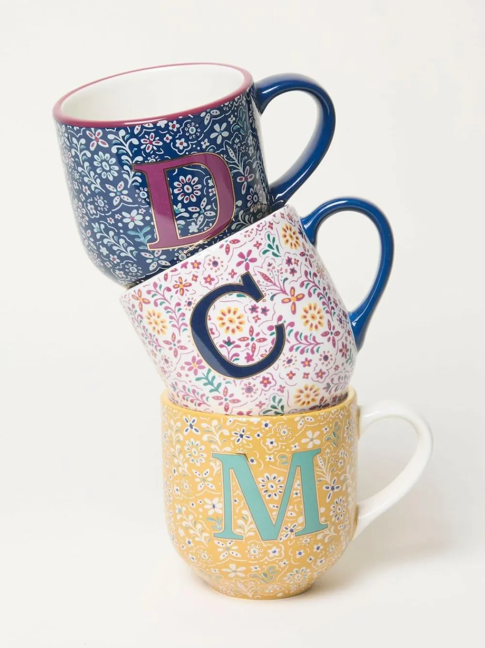 New Fat Face FatFace Multi Alphabet Floral Mug