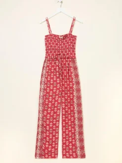 Online Fat Face FatFace Natalie Jumpsuit Dark Pink Earth Geo