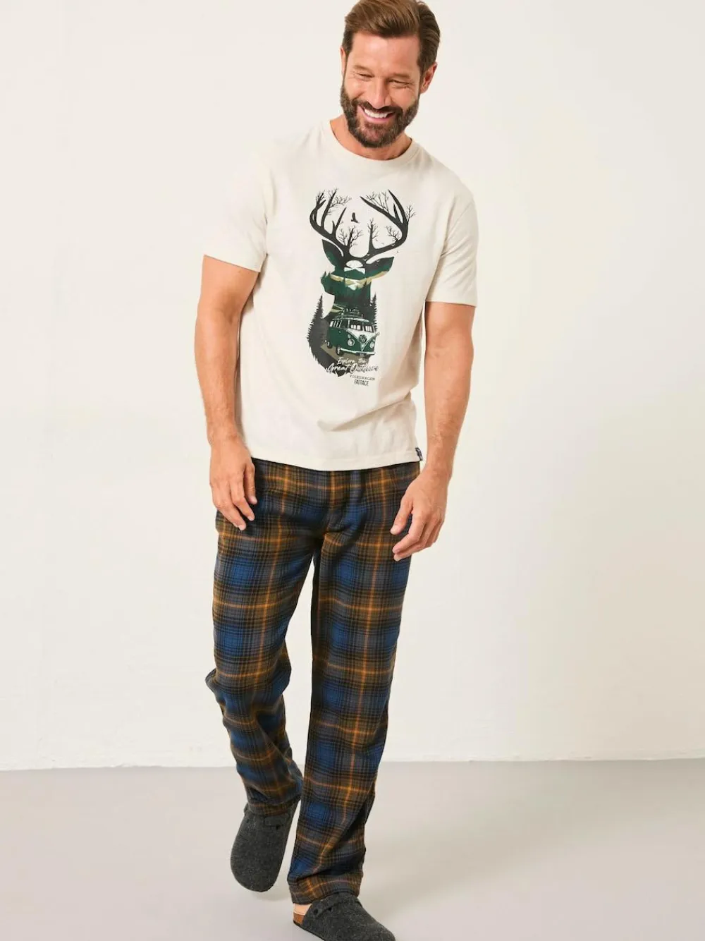 Outlet Fat Face FatFace Natural VW Stag Tshirt