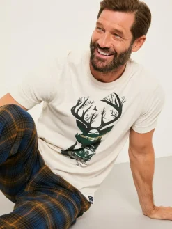 Outlet Fat Face FatFace Natural VW Stag Tshirt