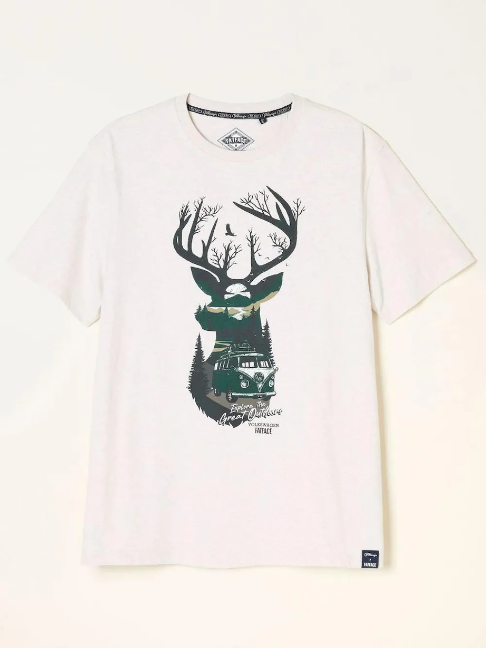 Outlet Fat Face FatFace Natural VW Stag Tshirt