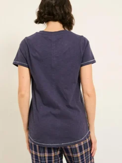 New Fat Face FatFace Navy Apres Ski Graphic T Shirt