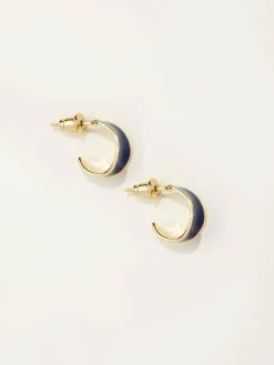 Fat Face FatFace Navy Blue Enamel Huggie Earrings
