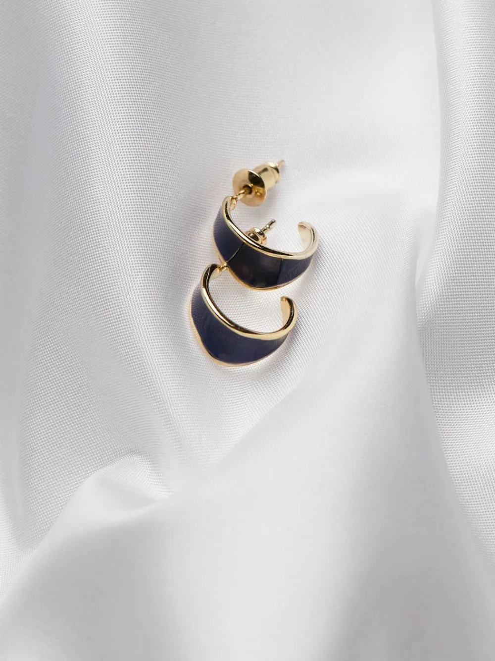 Fat Face FatFace Navy Blue Enamel Huggie Earrings