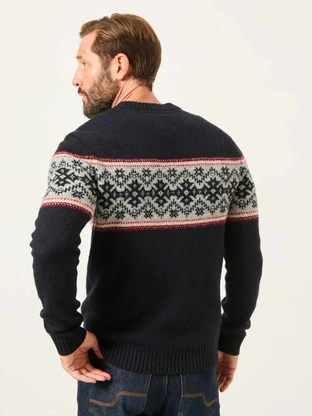 Fat Face FatFace Navy Snowflake Fairisle Knitted Crew Neck Jumper^ Knitwear|Knitwear