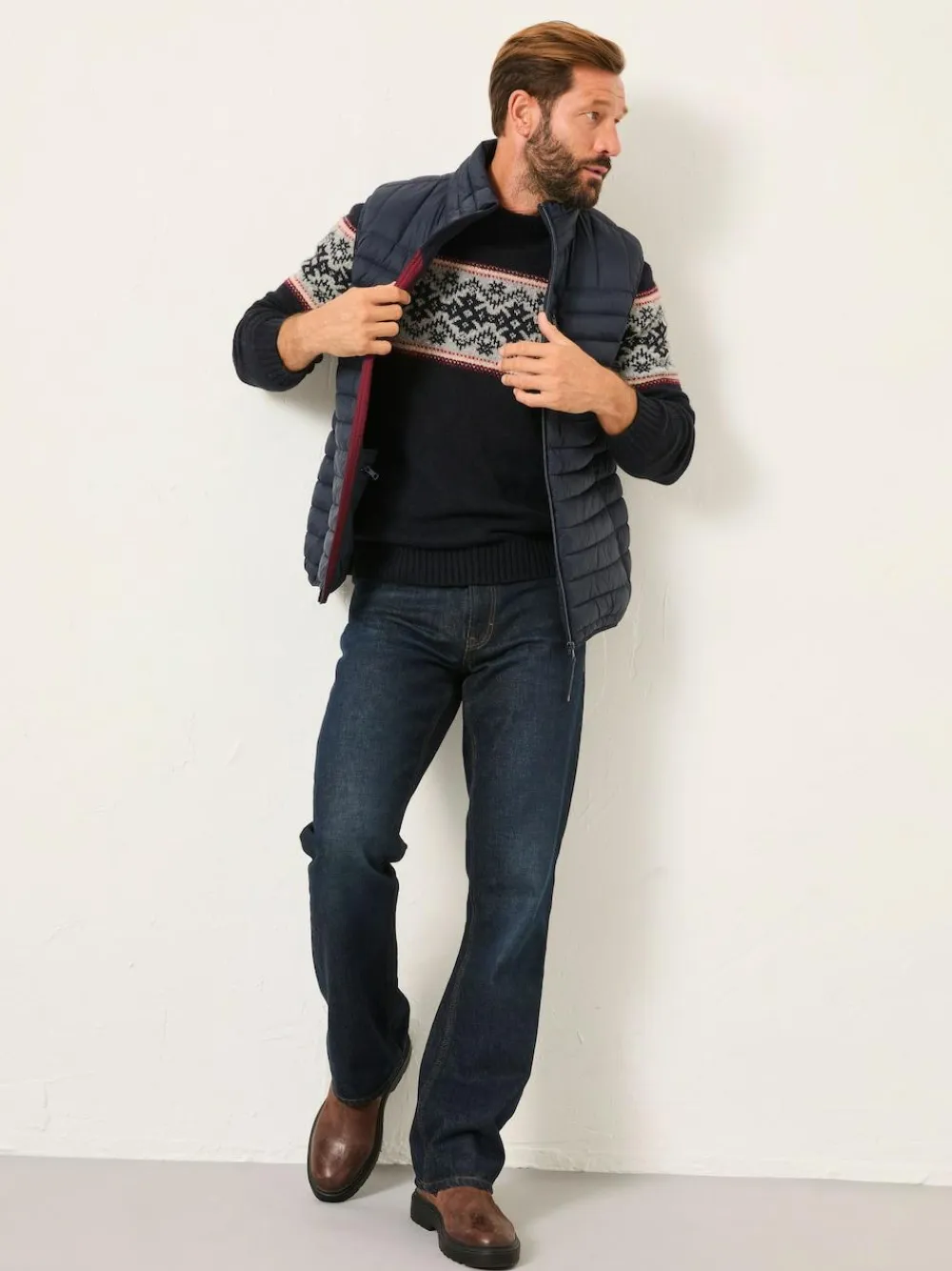 Fat Face FatFace Navy Snowflake Fairisle Knitted Crew Neck Jumper^ Knitwear|Knitwear