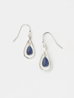 Fat Face FatFace Navy Tear Drop Earrings