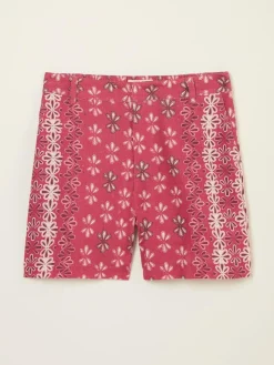 Fat Face FatFace Nell Dark Pink Earth Geo Linen Blend Shorts^Women Shorts