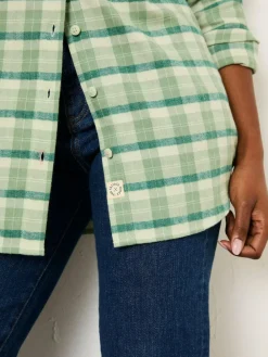 Hot Fat Face FatFace Olivia Green Petite Check Shirt