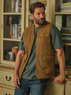 Sale Fat Face FatFace Rydal Light Brown Canvas Gilet