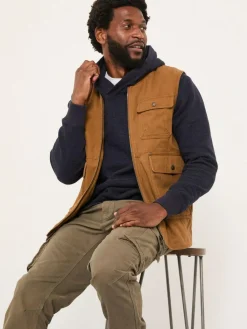 Sale Fat Face FatFace Rydal Light Brown Canvas Gilet