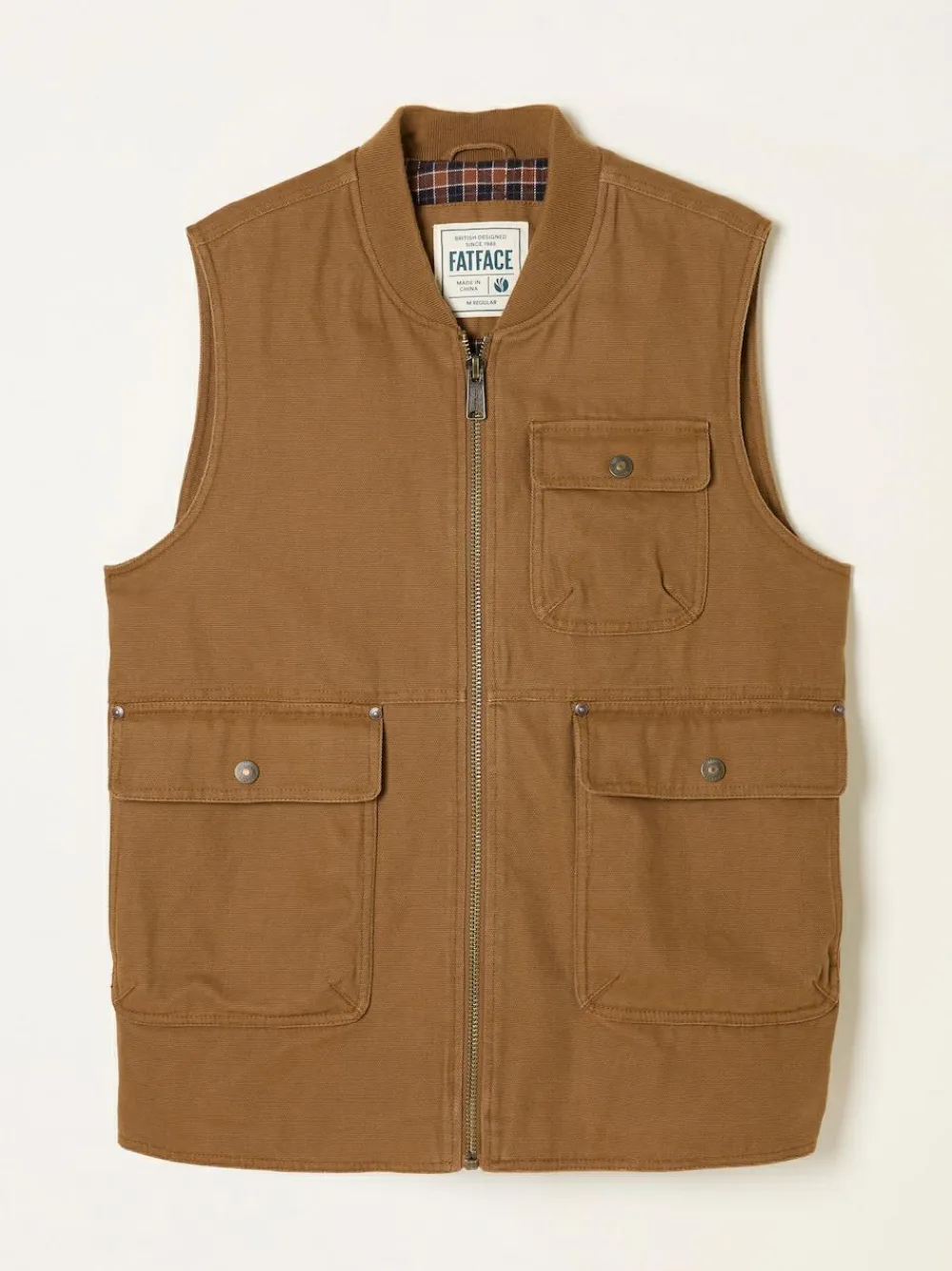 Sale Fat Face FatFace Rydal Light Brown Canvas Gilet