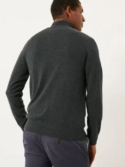 Discount Fat Face FatFace Rye Half Zip Neck Knitted Jumper Charcoal Grey