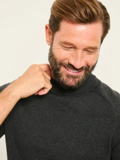 Discount Fat Face FatFace Rye Knitted Turtle Neck Jumper Charcoal Grey