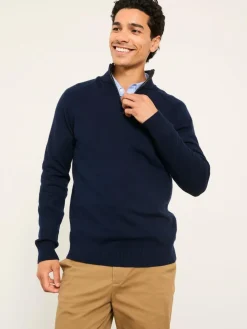 Fat Face FatFace Rye Half Zip Neck Knitted Jumper Navy