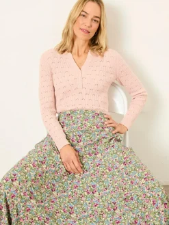 Online Fat Face FatFace Sadie Midi Skirt Green Ditsy Garden