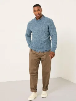 Fat Face FatFace Sefton Knitted Crew Neck Jumper Blue