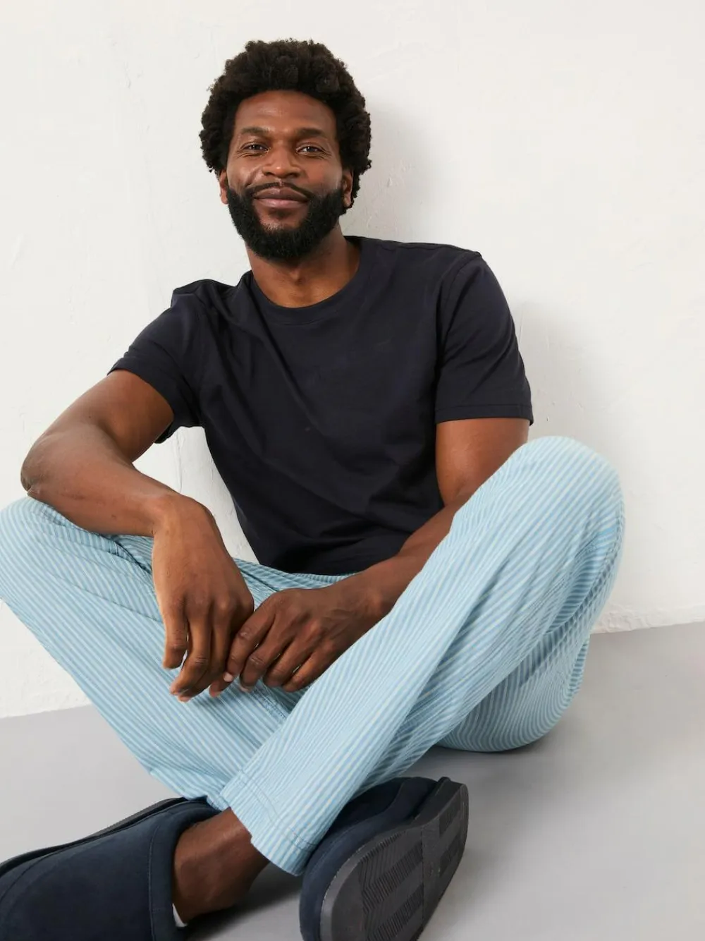 Fat Face FatFace Seil Light Blue Stripe Trouser Pyjama Set