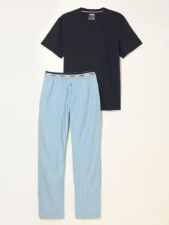 Fat Face FatFace Seil Light Blue Stripe Trouser Pyjama Set