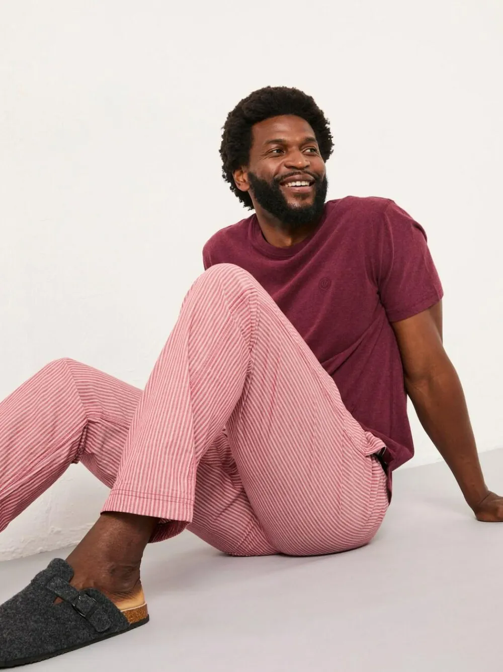 New Fat Face FatFace Seil Stripe Pyjama Bottoms Terracotta