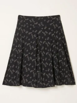Online Fat Face FatFace Selena Jersey Skirt Black Oriental Tonal