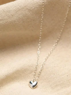 Discount Fat Face FatFace Silver Tone Heart Chain Necklace