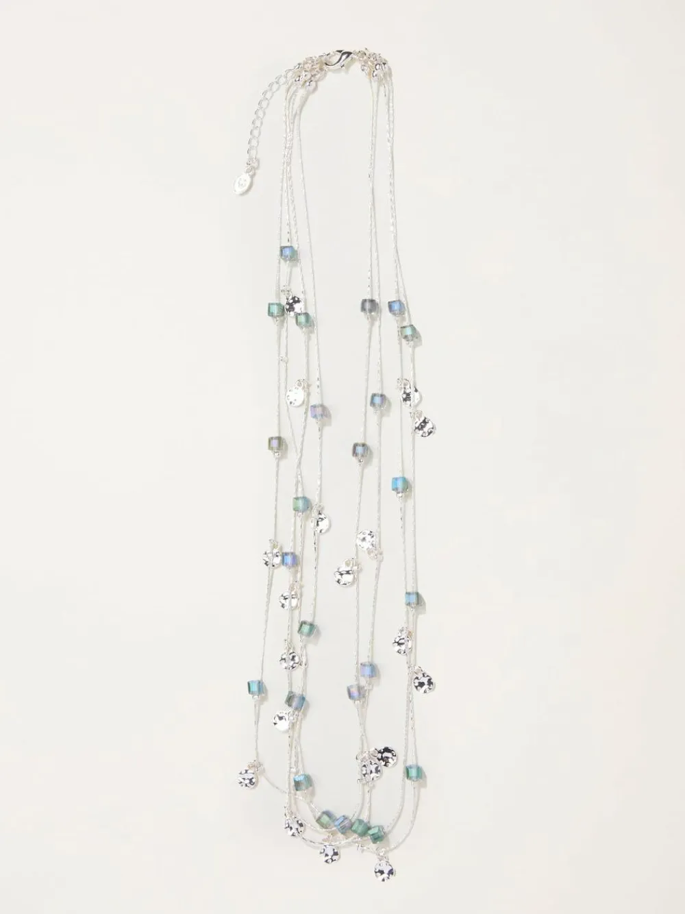 New Fat Face FatFace Silver Tone Layered Necklace