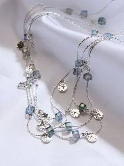 New Fat Face FatFace Silver Tone Layered Necklace