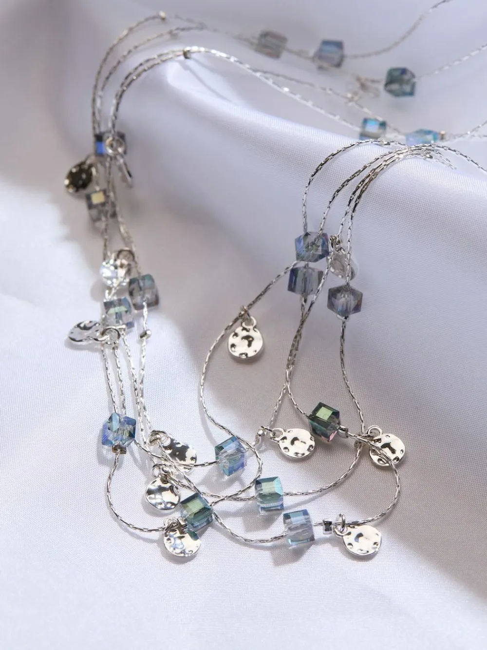 New Fat Face FatFace Silver Tone Layered Necklace