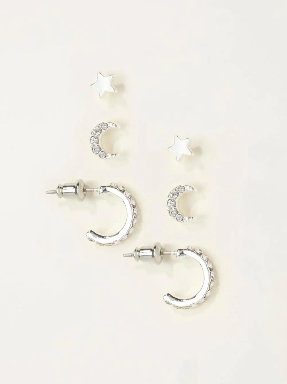 Best Fat Face FatFace Silver Tone Star and Moon Multi Pack Earrings