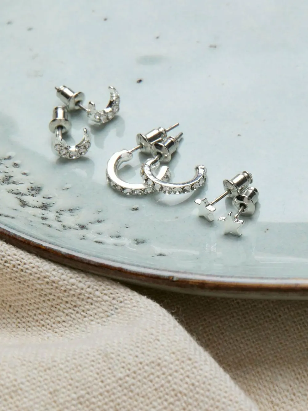 Best Fat Face FatFace Silver Tone Star and Moon Multi Pack Earrings