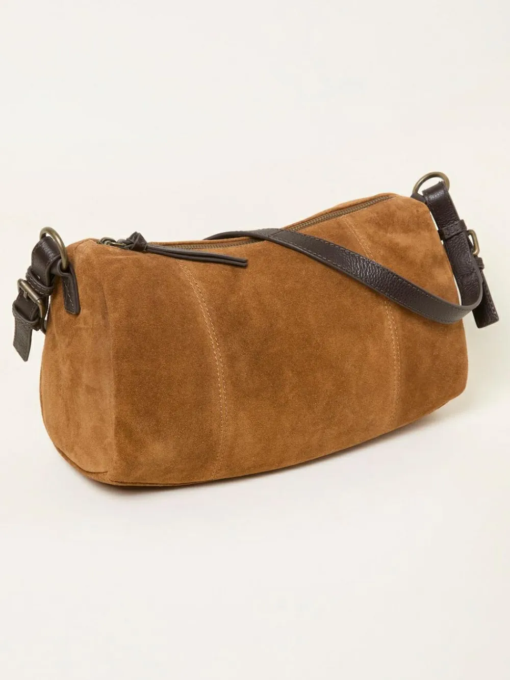 Outlet Fat Face FatFace Suede Shoulder Bag Tan Brown
