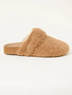 Fat Face FatFace Tan Brown Teddy House Shoe^Women Slippers