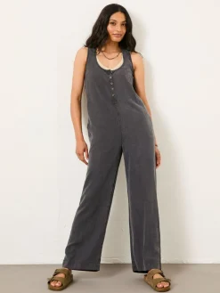Fat Face FatFace Tara Charcoal Grey Dungarees^Women Jumpsuits & Playsuits