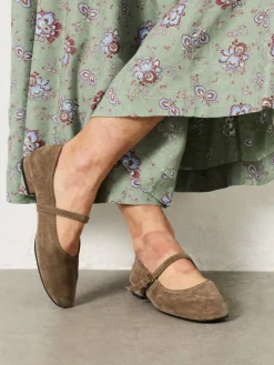 Fat Face FatFace Suede Mary Jane Flat^Women Flats