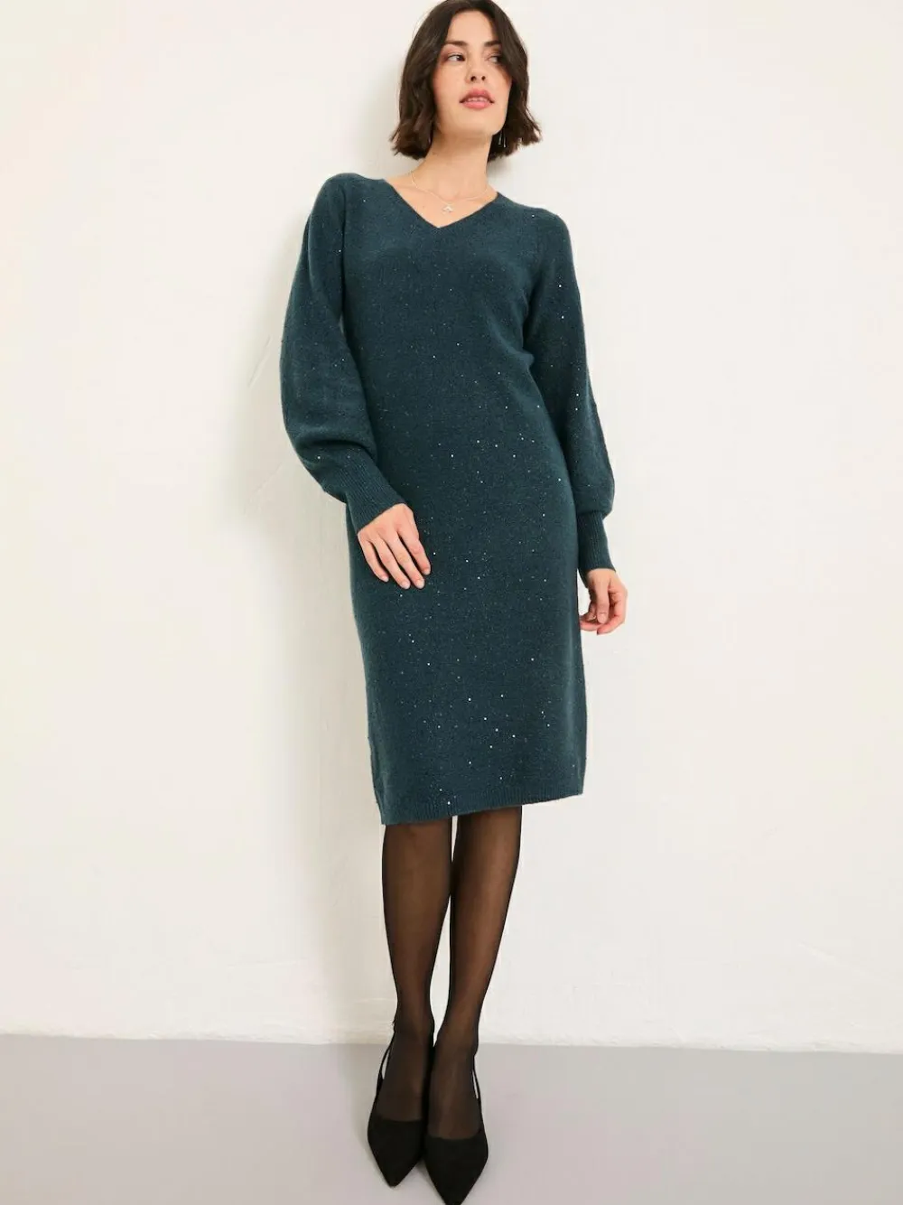 Fat Face FatFace Sparkle Knit Midi Dress^Women Midi Dresses|Knitwear