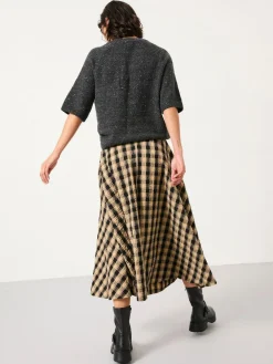 Fat Face FatFace Tilda Black Check Midi Skirt^Women Skirts