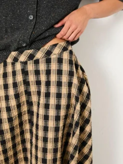 Fat Face FatFace Tilda Black Check Midi Skirt^Women Skirts