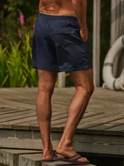 Clearance Fat Face FatFace Trevose Navy Abstract Geo Print Swim Shorts