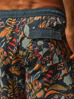 Fat Face FatFace Trevose Teal Blue Jungle Print Swim Shorts^ Swimwear