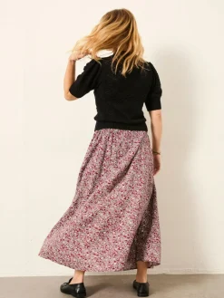 Online Fat Face FatFace Willow Midi Skirt Plum Purple 2 Tone Floral