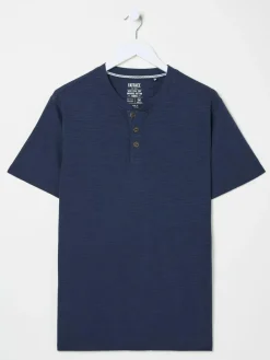 Sale Fat Face FatFace Woodside Navy Slub Henley T-Shirt