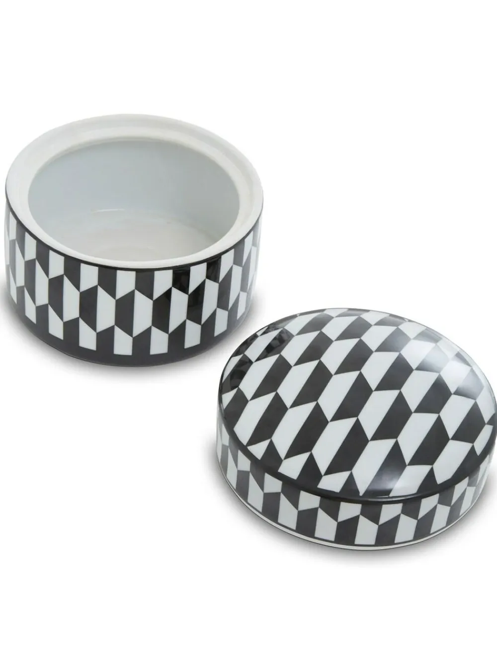 Discount Fifty Five South Black White Marlo Ceramic Trinket Box with Lid