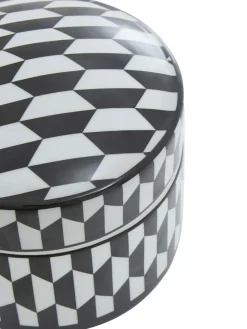 Discount Fifty Five South Black White Marlo Ceramic Trinket Box with Lid
