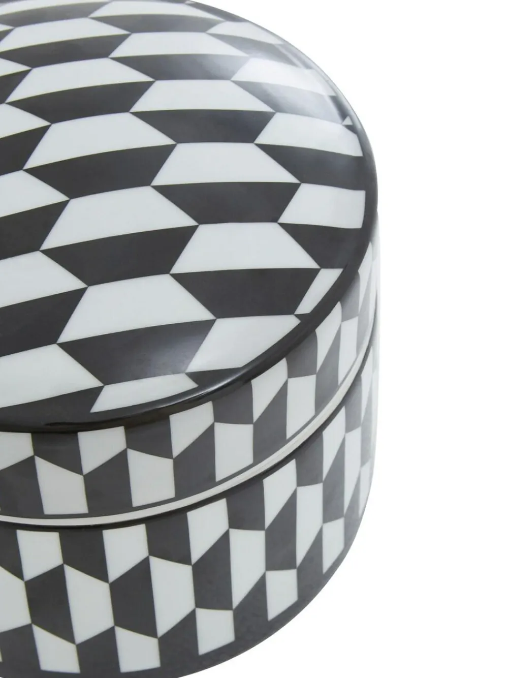 Discount Fifty Five South Black White Marlo Ceramic Trinket Box with Lid