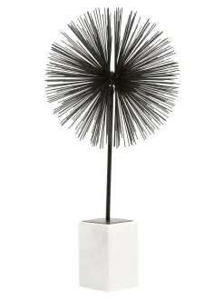 Outlet Fifty Five South Black/White Mirano Starburst Sculpture with Marble Ornaments Base