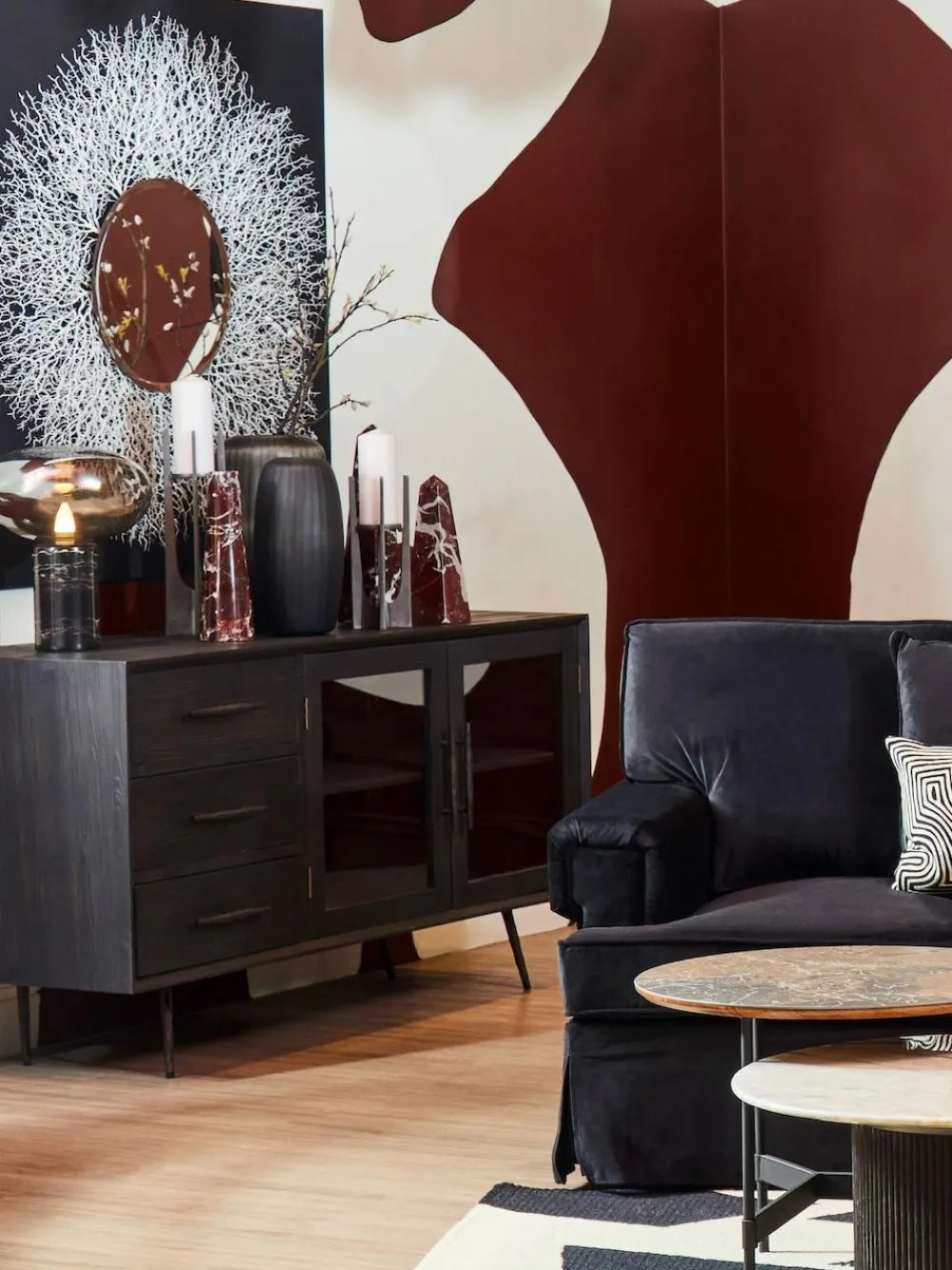 Outlet Fifty Five South Grey Hessa Glass Vase