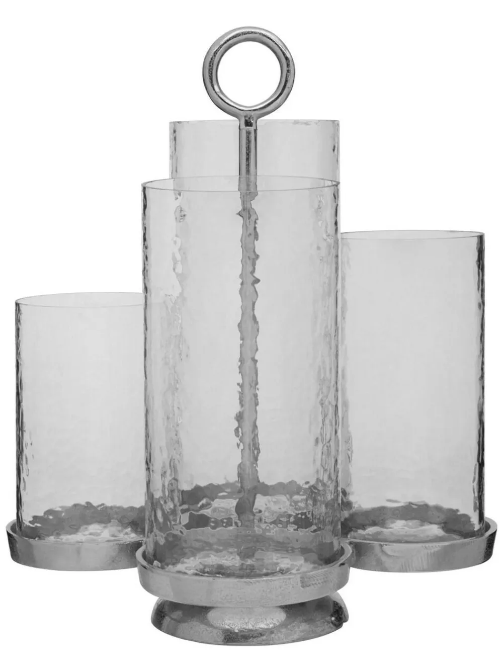 Fifty Five South Silver Glass Candle Holder^ Candle Holders & Lanterns