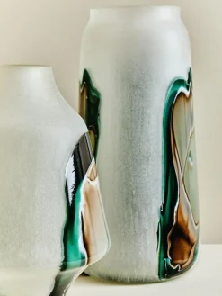 Fifty Five South White Hakan Tall Glass Vase^ Vases