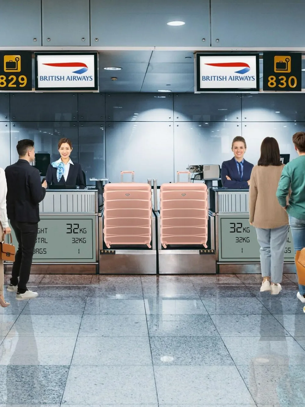 Online CABIN PRO Flight Knight Large Pink Check In Hold Luggage Hardcase Travel Suitcases Set Of 2